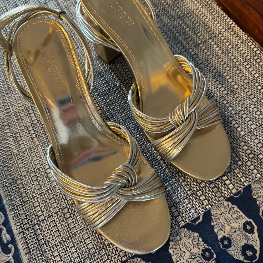 Never worn gold and silver heels
